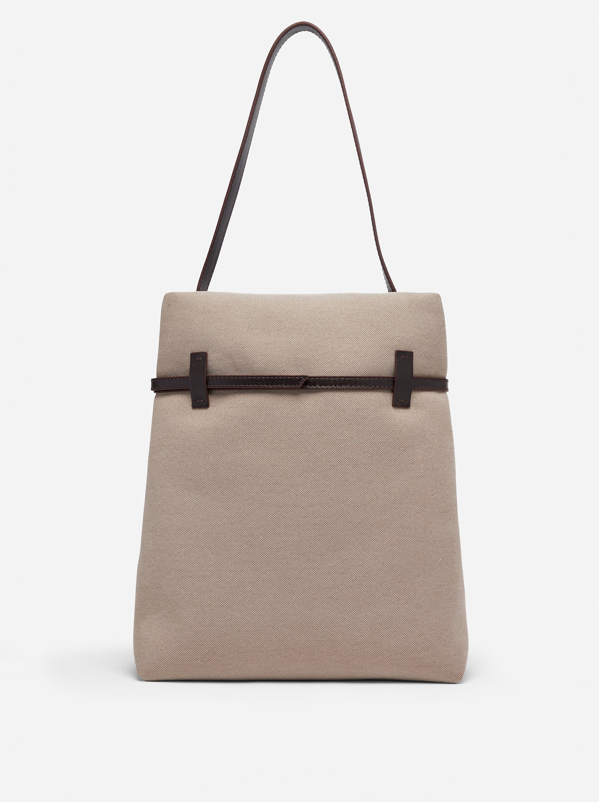 Tote du Jour Beige Canvas & Bitter Brown Soft - Image 3